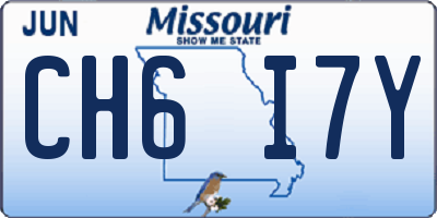 MO license plate CH6I7Y