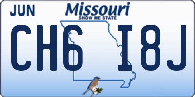 MO license plate CH6I8J