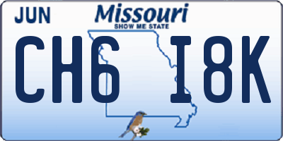 MO license plate CH6I8K