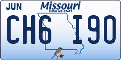 MO license plate CH6I9O