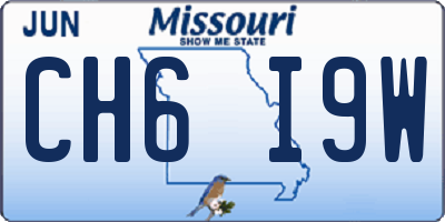 MO license plate CH6I9W
