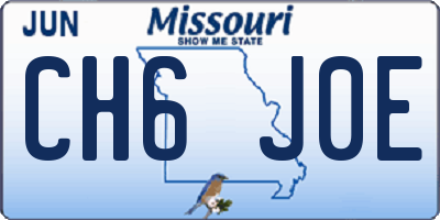 MO license plate CH6J0E