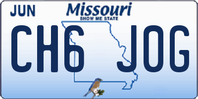 MO license plate CH6J0G