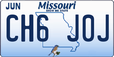 MO license plate CH6J0J