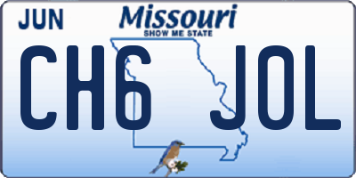 MO license plate CH6J0L