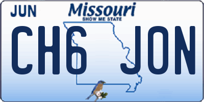 MO license plate CH6J0N