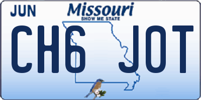 MO license plate CH6J0T