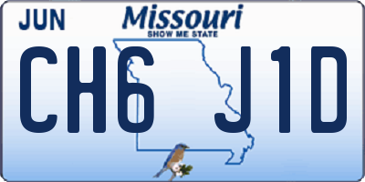 MO license plate CH6J1D