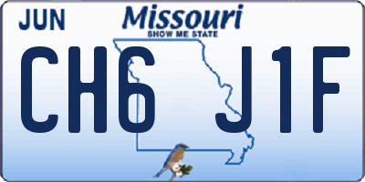 MO license plate CH6J1F
