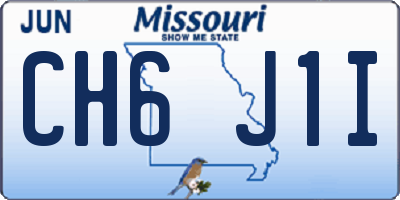 MO license plate CH6J1I