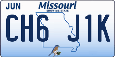 MO license plate CH6J1K