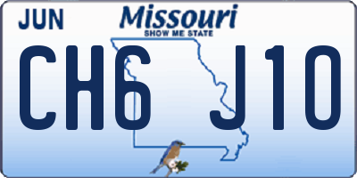 MO license plate CH6J1O