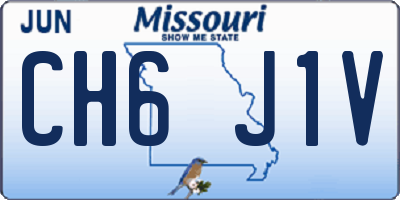 MO license plate CH6J1V