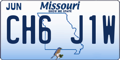 MO license plate CH6J1W