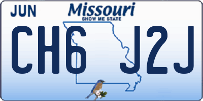 MO license plate CH6J2J