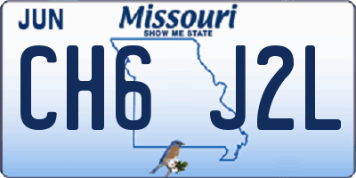 MO license plate CH6J2L
