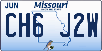 MO license plate CH6J2W