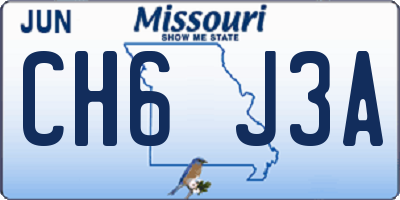 MO license plate CH6J3A