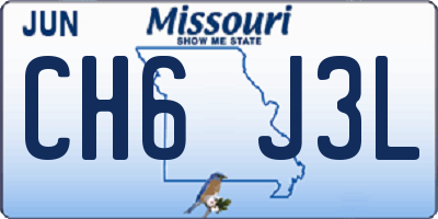 MO license plate CH6J3L