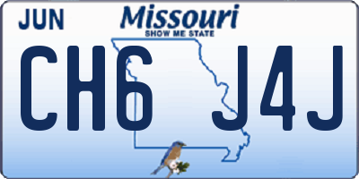 MO license plate CH6J4J