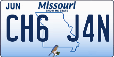 MO license plate CH6J4N