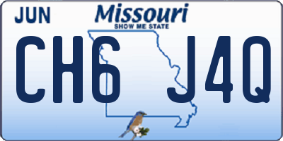 MO license plate CH6J4Q
