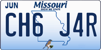 MO license plate CH6J4R