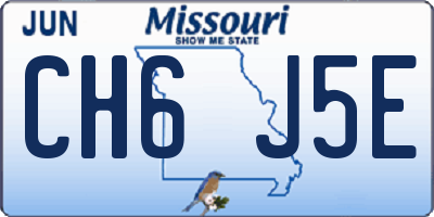 MO license plate CH6J5E