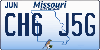 MO license plate CH6J5G