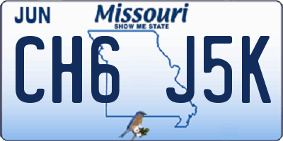 MO license plate CH6J5K