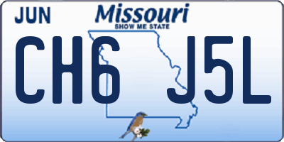 MO license plate CH6J5L