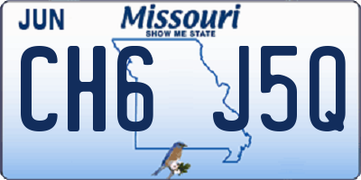 MO license plate CH6J5Q