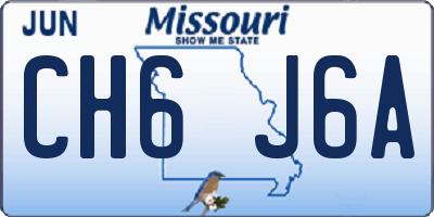 MO license plate CH6J6A