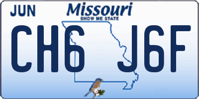 MO license plate CH6J6F