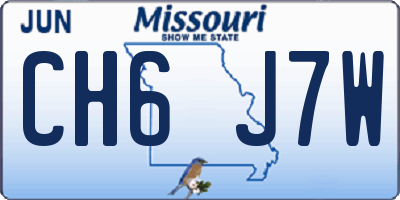 MO license plate CH6J7W