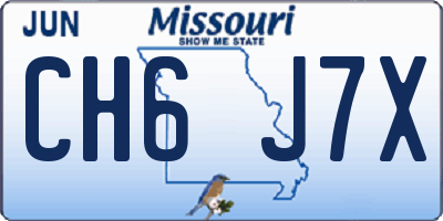 MO license plate CH6J7X