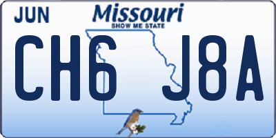 MO license plate CH6J8A