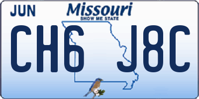 MO license plate CH6J8C