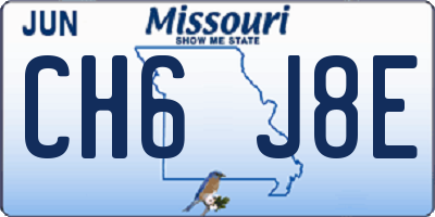 MO license plate CH6J8E