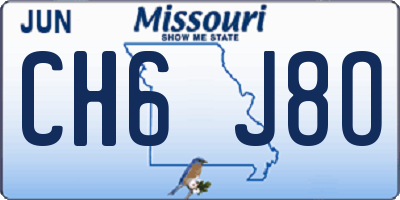 MO license plate CH6J8O