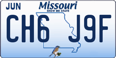 MO license plate CH6J9F
