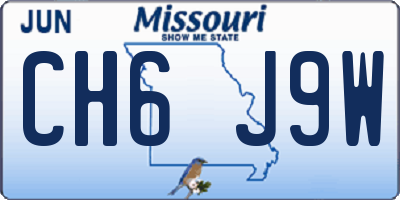 MO license plate CH6J9W