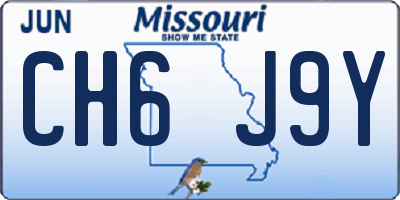 MO license plate CH6J9Y