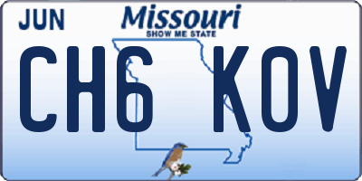 MO license plate CH6K0V