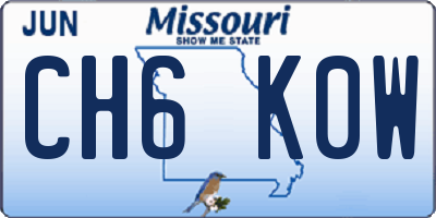 MO license plate CH6K0W