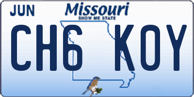 MO license plate CH6K0Y