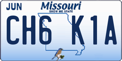 MO license plate CH6K1A