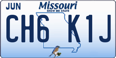 MO license plate CH6K1J