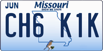MO license plate CH6K1K