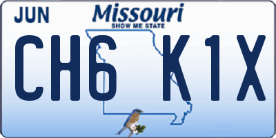 MO license plate CH6K1X